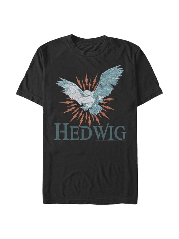 Men's Harry Potter Hedwig Owl Flight Graphic Tee Black Large