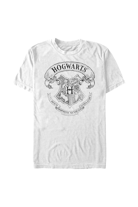 Men's Harry Potter Hogwarts 4 House Crest  Graphic Tee White 3X Large