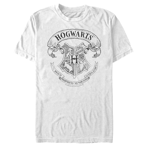 Men's Harry Potter Hogwarts 4 House Crest Graphic Tee White Medium