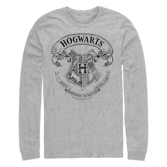 Men's Harry Potter Hogwarts 4 House Crest  Long Sleeve Shirt