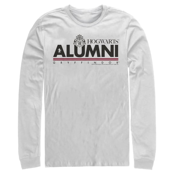 Men's Harry Potter Hogwarts Alumni Gryffindor Long Sleeve Shirt White Medium