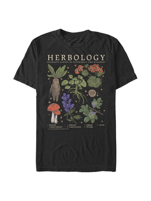Men's Harry Potter Hogwarts Herbology Graphic Tee Black Medium