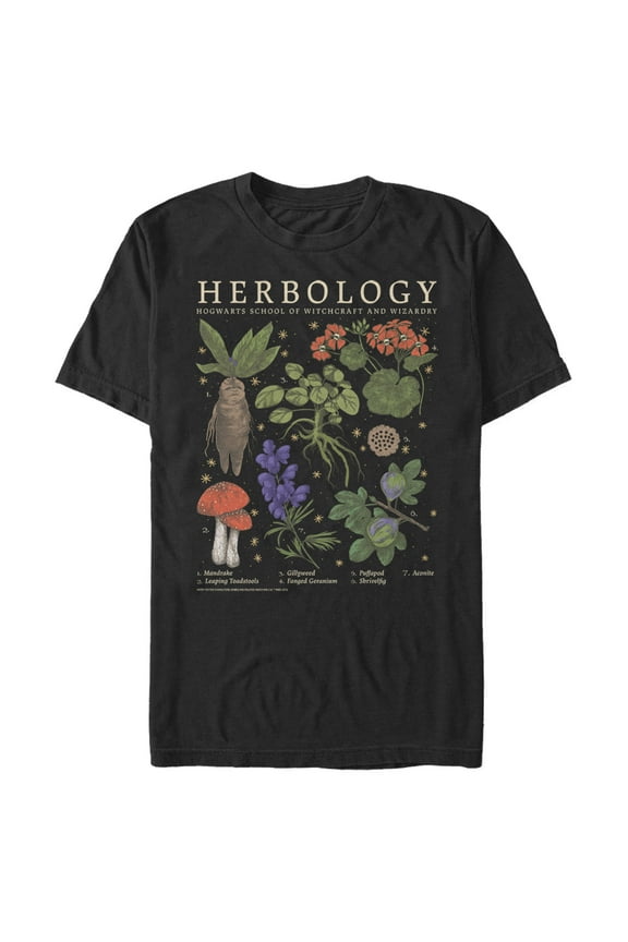 Men's Harry Potter Hogwarts Herbology Graphic Tee Black Small
