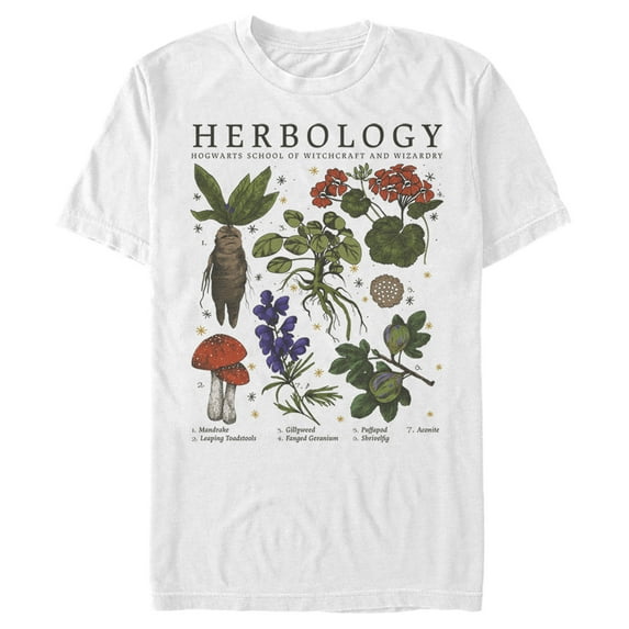 Men's Harry Potter Hogwarts Herbology Graphic Tee White 3X Large