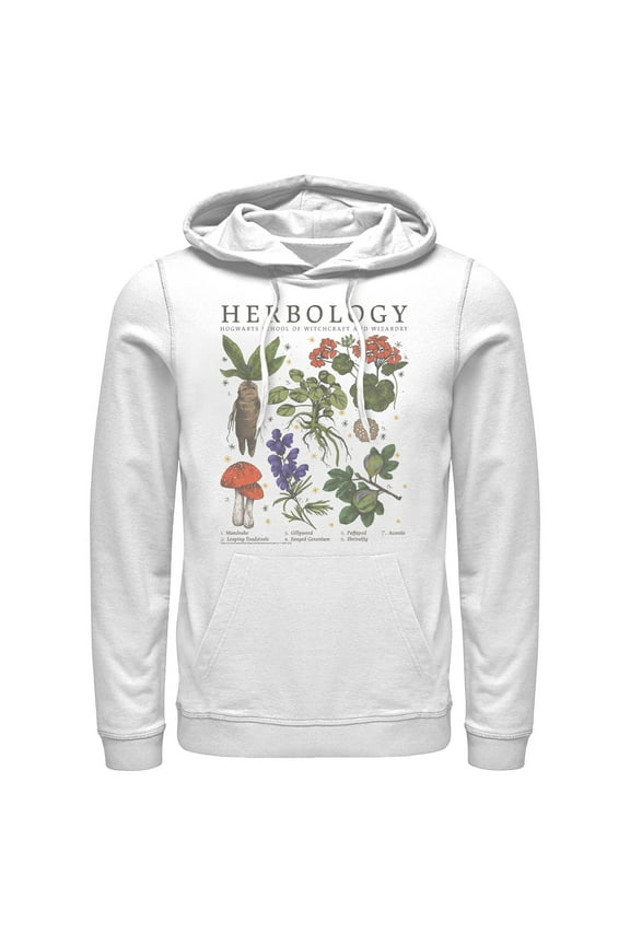 Men's Harry Potter Hogwarts Herbology  Pull Over Hoodie White Large
