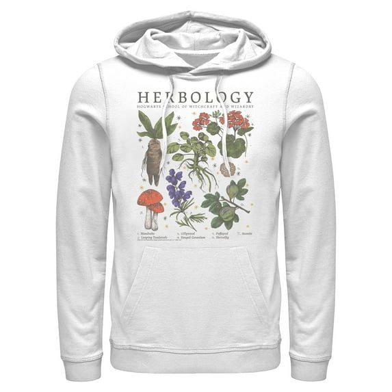 Men's Harry Potter Hogwarts Herbology Pull Over Hoodie White Large