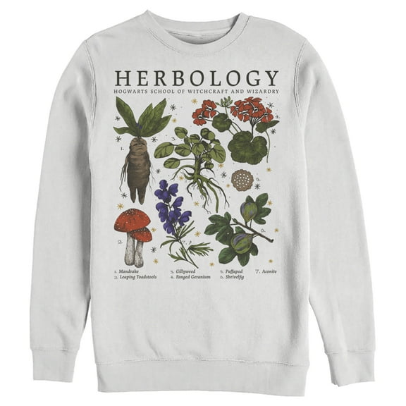 Men's Harry Potter Hogwarts Herbology  Sweatshirt White Small