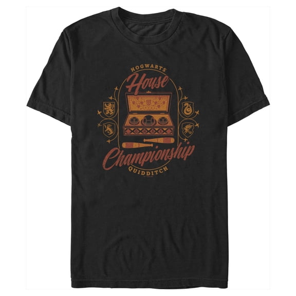 Men's Harry Potter Hogwarts House Championship Graphic Tee Black Small
