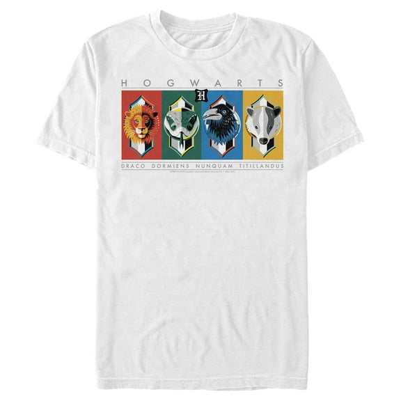 Men's Harry Potter Hogwarts House Mascots  Graphic Tee White Large