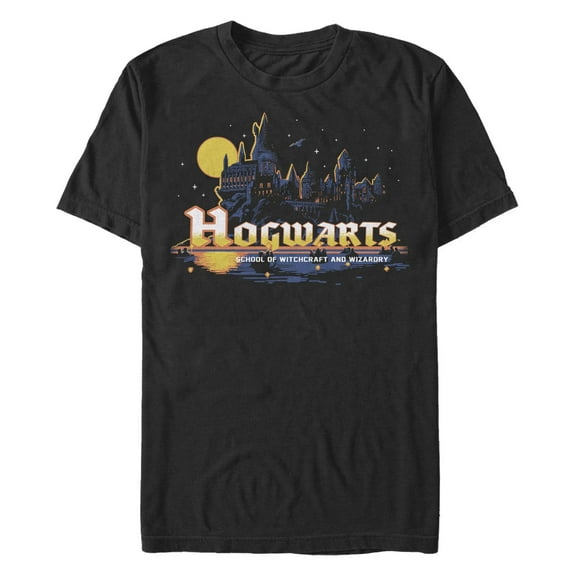 Men's Harry Potter Hogwarts Illuminating Moon  Graphic T-Shirt