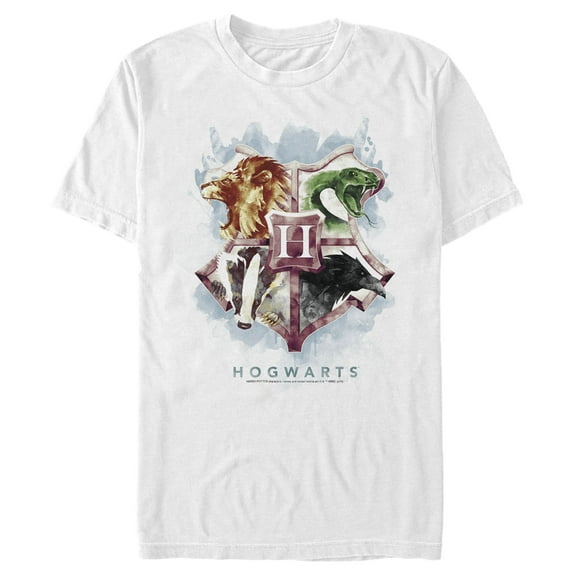 Men's Harry Potter Hogwarts Watercolor Symbols Graphic Tee White Large