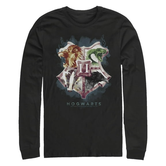 Men's Harry Potter Hogwarts Watercolor Symbols  Long Sleeve Shirt