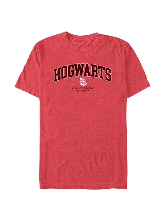 Men's Harry Potter Hogwarts logo Graphic Tee Red Heather 2X Large