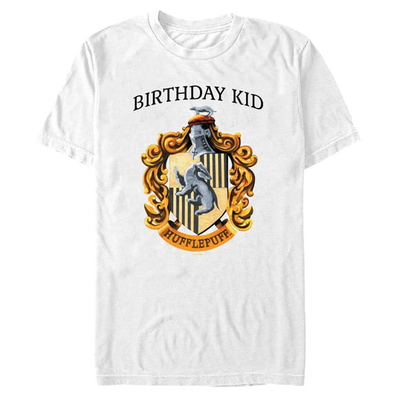 Men's Harry Potter Hufflepuff Crest Birthday Kid  Graphic Tee White 3X Large