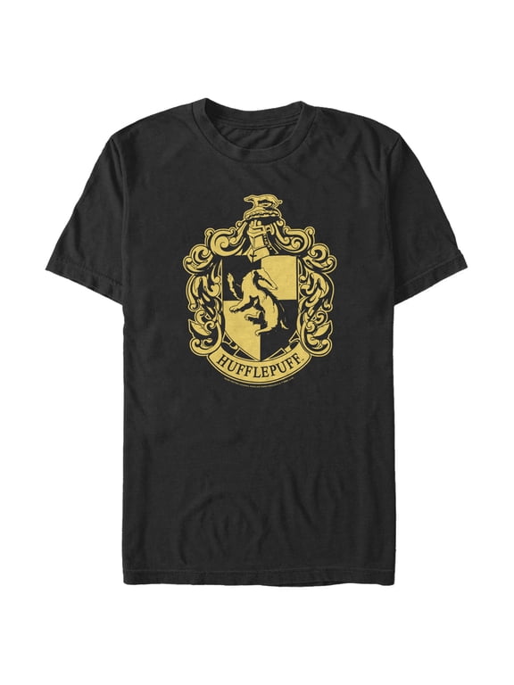 Men's Harry Potter Hufflepuff House Crest Graphic Tee Black Small