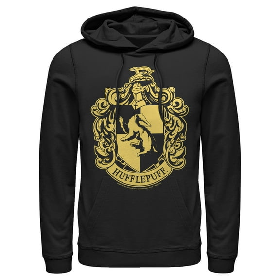 Men's Harry Potter Hufflepuff House Crest  Pull Over Hoodie Black 3X Large