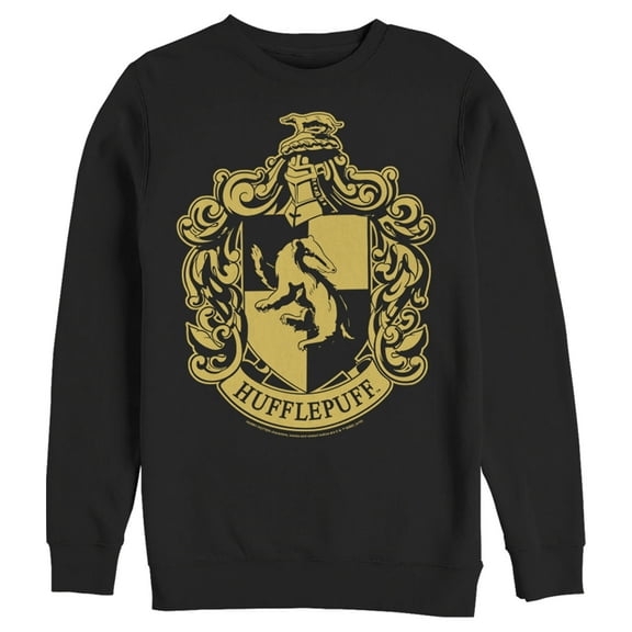 Men's Harry Potter Hufflepuff House Crest  Sweatshirt Black Large