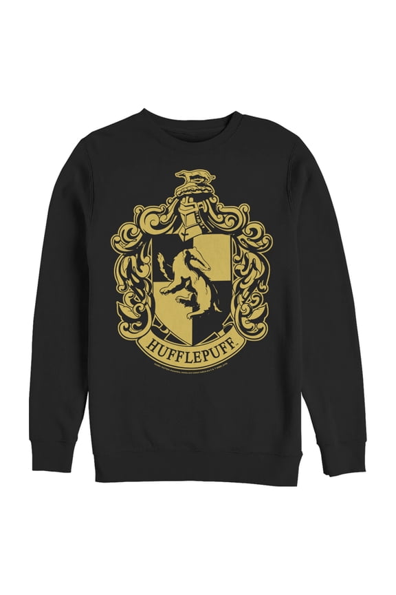 Men's Harry Potter Hufflepuff House Crest Sweatshirt Black Small