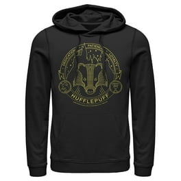 Men s Harry Potter Hufflepuff House Crest Pull Over Hoodie Black Medium Walmart