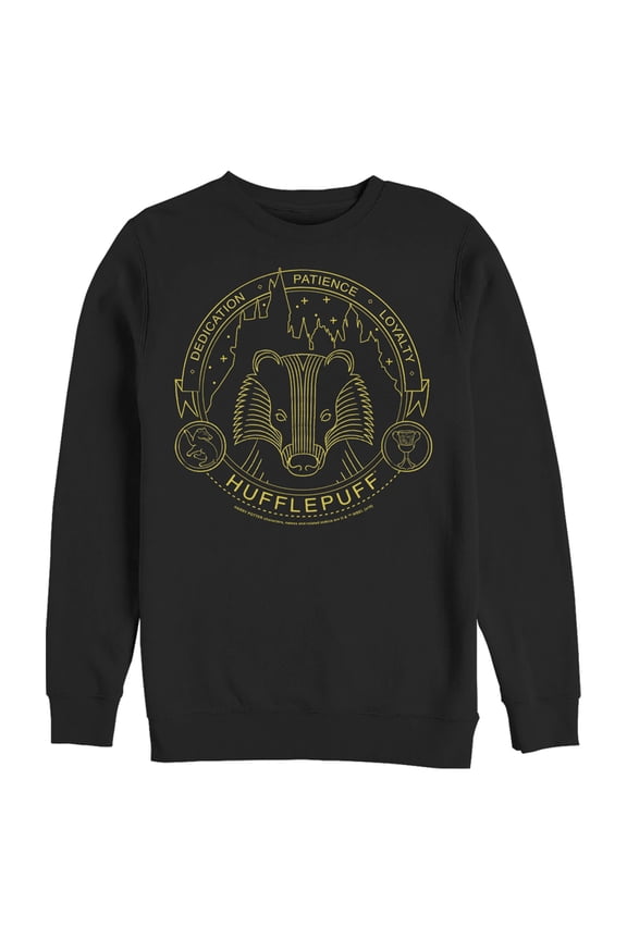 Men's Harry Potter Hufflepuff House Emblem Sweatshirt Black 3X Large
