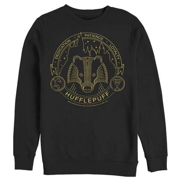 Men's Harry Potter Hufflepuff House Emblem Sweatshirt Black Small