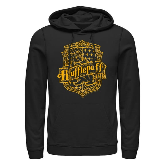 Men's Harry Potter Hufflepuff Lined Crest Pull Over Hoodie