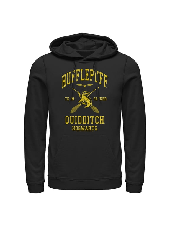 Men's Harry Potter Hufflepuff Quidditch Seeker Pull Over Hoodie Black 3X Large