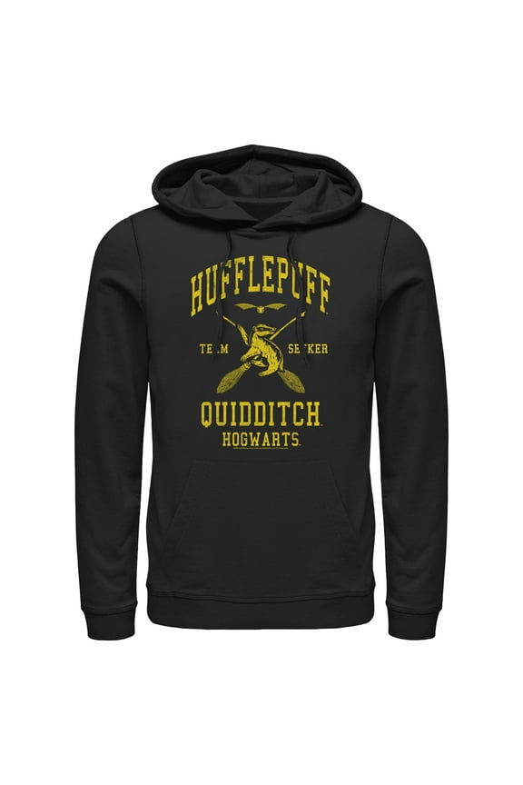 Men's Harry Potter Hufflepuff Quidditch Seeker Pull Over Hoodie Black Medium