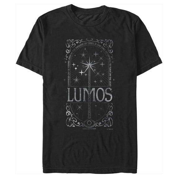 Men's Harry Potter Lumos Happiness Spell Graphic Tee Black Small