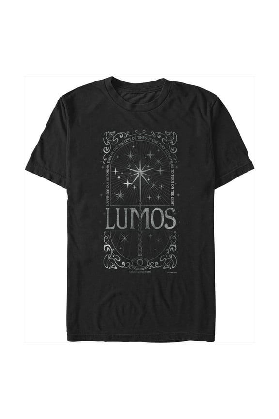 Men's Harry Potter Lumos Happiness Spell Graphic Tee Black Small