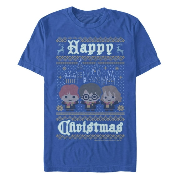 Men's Harry Potter Main Trio Ugly Sweater Graphic T-Shirt