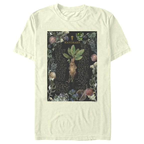 Men's Harry Potter Mandrake Root Recipe  Graphic Tee Beige Medium
