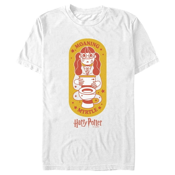 Men's Harry Potter Moaning Myrtle Cartoon Graphic Tee White Large