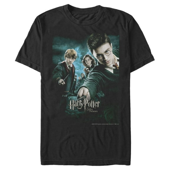 Men's Harry Potter Order of Phoenix Poster  Graphic Tee Black X Large