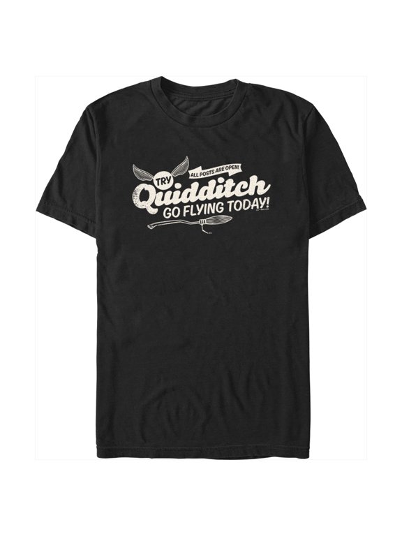 Men's Harry Potter Quidditch Go Flying Today Graphic Tee Black Medium