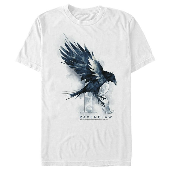 Men's Harry Potter Ravenclaw Bird Watercolor  Graphic Tee White Medium