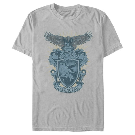 Men's Harry Potter Ravenclaw Coat of Arms Graphic Tee Silver X Large