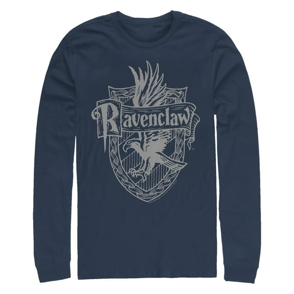 Men's Harry Potter Ravenclaw Line Art Crest  Long Sleeve Shirt