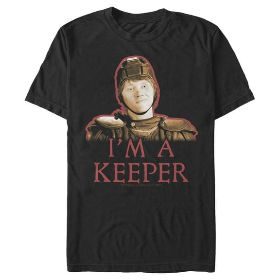 Men's Harry Potter Ron I'm a Keeper  Graphic Tee Black Medium