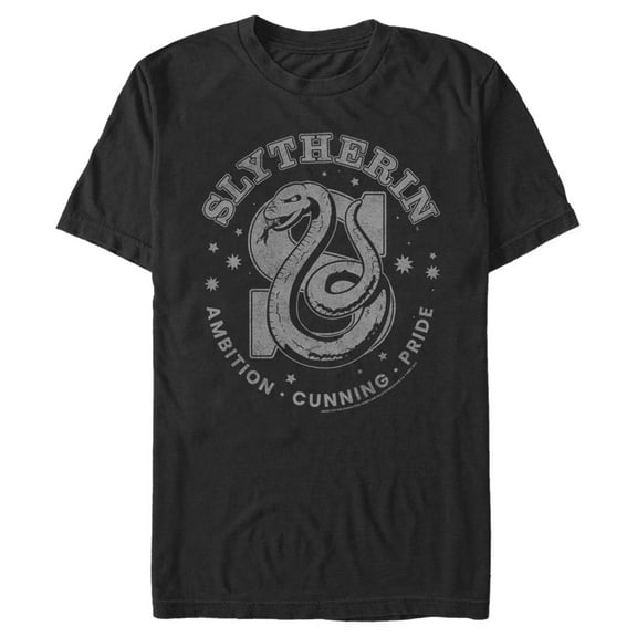 Men's Harry Potter Slytherin Ambition, Cunning, and Pride Graphic Tee Black 3X Large