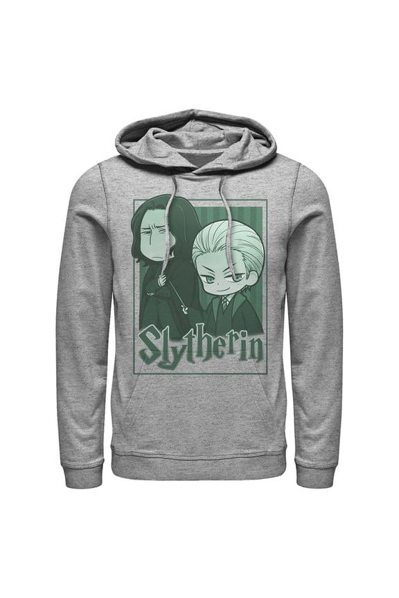 Men's Harry Potter Slytherin Cartoon Characters Pull Over Hoodie Athletic Heather X Large