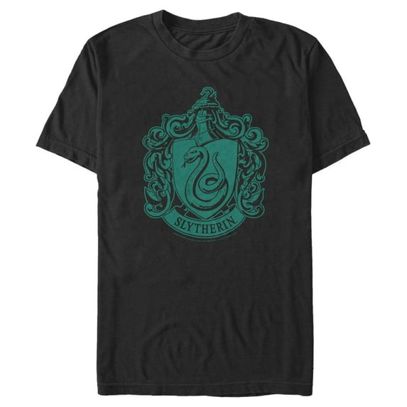 Men's Harry Potter Slytherin House Crest Graphic Tee Black Medium