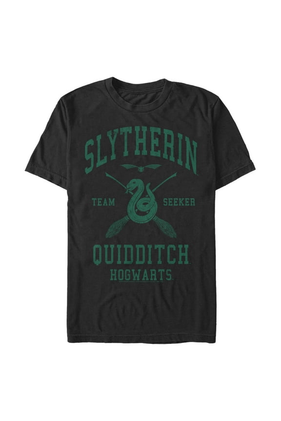 Men's Harry Potter Slytherin Quidditch Team Seeker Graphic Tee Black Large