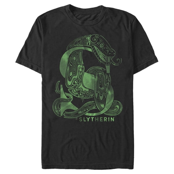 Men's Harry Potter Slytherin S Logo Graphic Tee Black Small