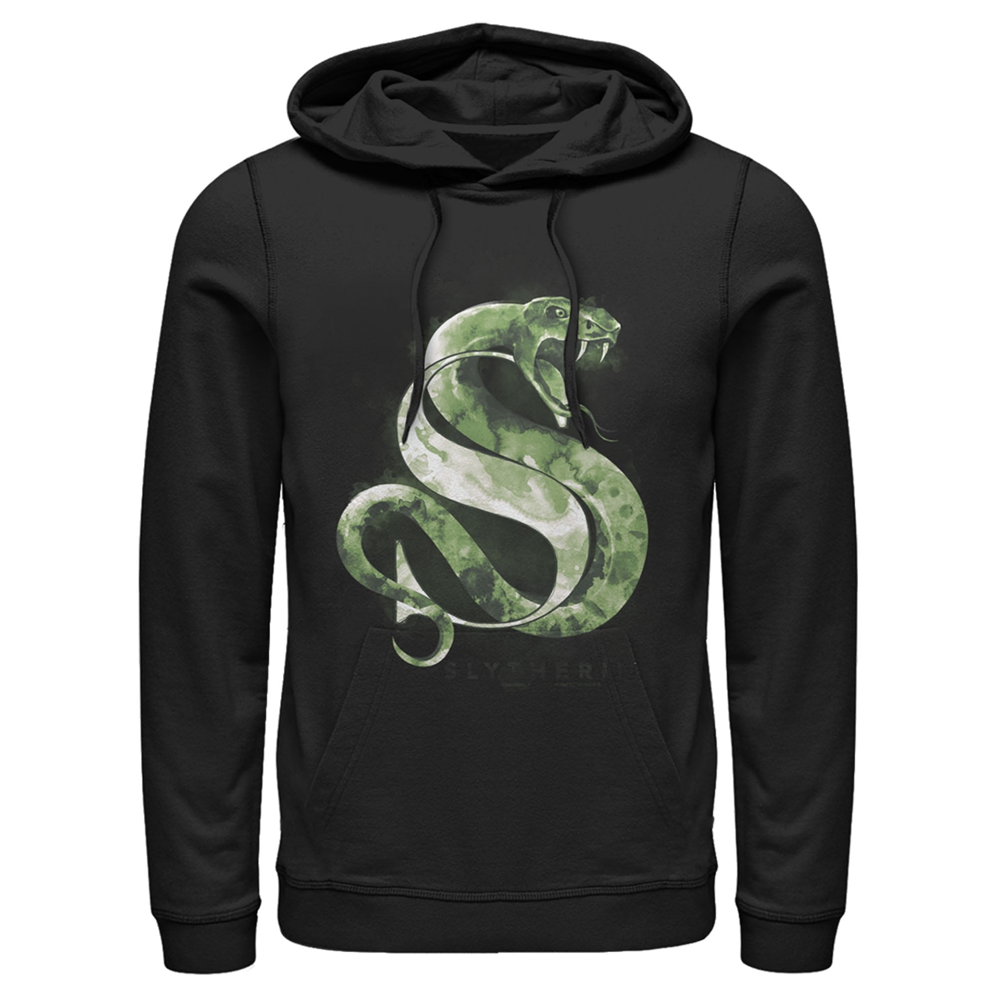 Men s Harry Potter Slytherin Snake Watercolor Pull Over Hoodie
