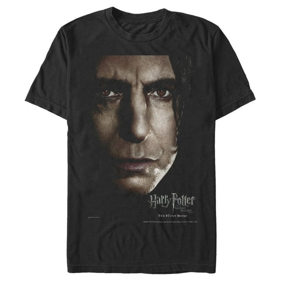 Men's Harry Potter Snape Hunt Begins Poster  Graphic Tee Black X Large
