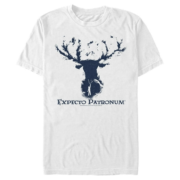 Men's Harry Potter Stag Patronus Silhouette Graphic Tee White X Large