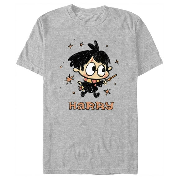 Men's Harry Potter Starry Cartoon Harry  Graphic Tee Athletic Heather 3X Large