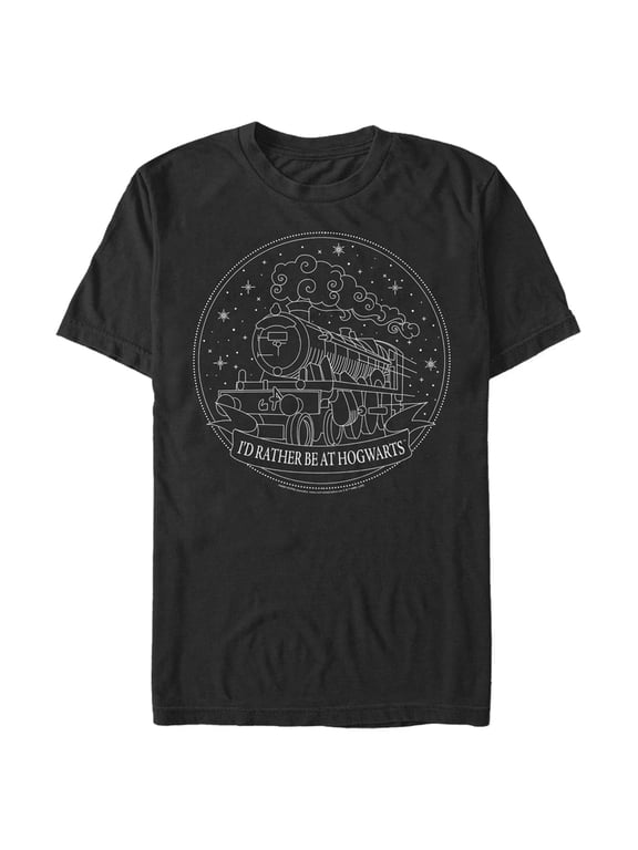 Men's Harry Potter Train to Hogwarts Graphic Tee Black Small