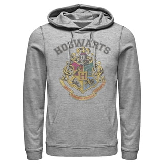 Men's Harry Potter Vintage Hogwarts Crest Pull Over Hoodie Athletic Heather Large